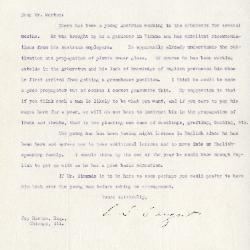 1921/12/03: C. S. Sargent to Joy Morton