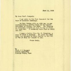 1922/06/12: Joy Morton to C. S. Sargent