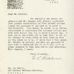 1922/07/05: C. L. Hutchinson to Joy Morton