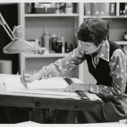 Nancy Hart working at desk