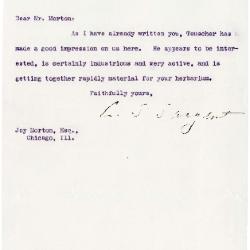 1922/07/13: C. S. Sargent to Joy Morton
