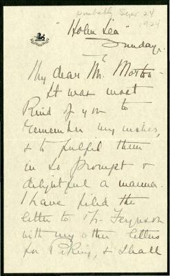 [1924/09/24?]: M. S. Potter to Joy Morton 