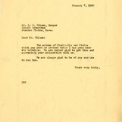 1930/01/07: To Mr. E. H. Wilson