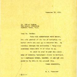 1934/11/13: E.L. Kammerer to Alfred Rehder