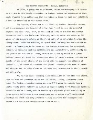 The Morton Arboretum Lisle, Illinois [report, 1963]