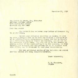 1952/11/28: E.L. Kammerer to George Avery