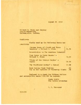 1932/08/23: E.L. Kammerer to Gentlemen [Willard N. Clute and Co.]