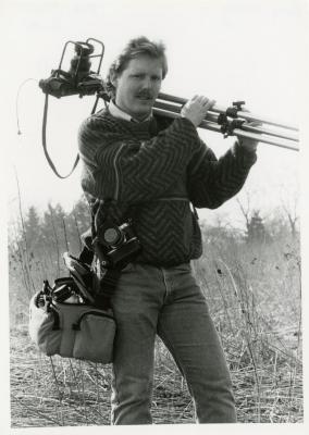 Gary Irving in the field with camera equipment