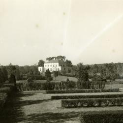 Administration Building, distant view from Hedge Garden