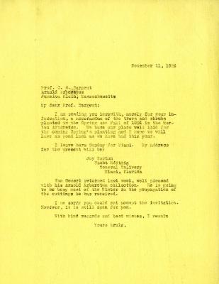 1924/12/11: Joy Morton to C. S. Sargent