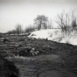 First DuPage River dam in winter