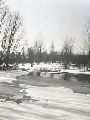 Looking northwest from DuPage River dam in winter