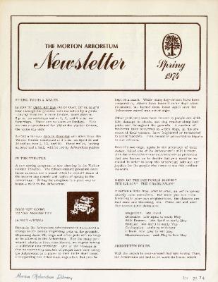 The Morton Arboretum Newsletter, Spring 1974