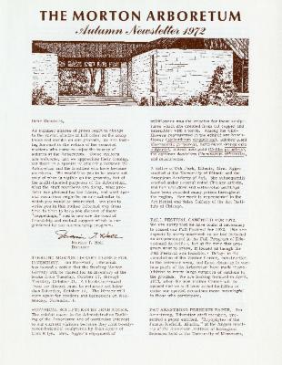 The Morton Arboretum Autumn Newsletter 1972