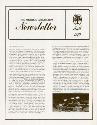 The Morton Arboretum Newsletter, Fall 1979