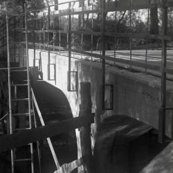 DuPage River bridge, metal railings installation