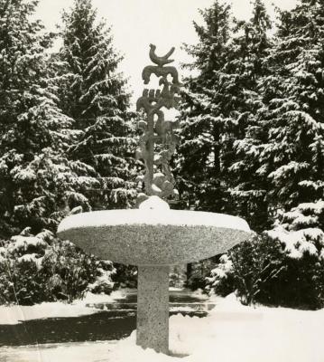 Raintree Fountain, in winter