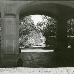 Morton Residence at Thornhill, looking east from west side of archway