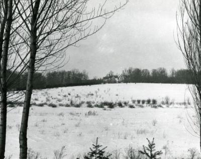 Morton Residence at Thornhill, distant view in winter