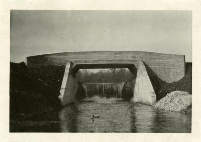Lake Marmo dam &amp; bridge as originally designed by O.C. Simonds