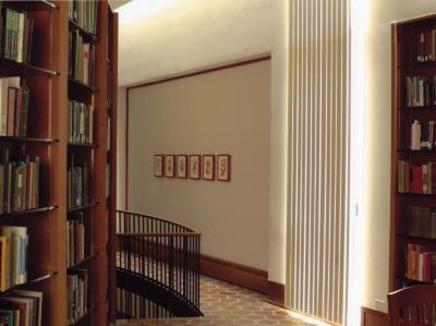 Sterling Morton Library, Reading Room, north wall and stairwell from east side