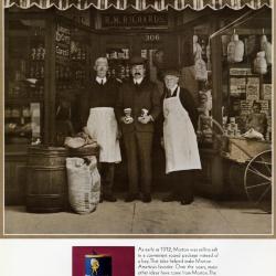Morton Salt ad, photograph of three men outside R.M. Richards general store 