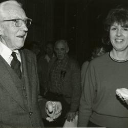 Clarence E. Godshalk's 90th birthday celebration scrapbook: Clarence Godshalk with Susan Klatt