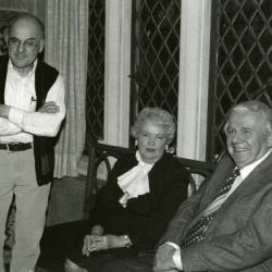 Clarence E. Godshalk's 90th birthday celebration scrapbook: Richard Wason with Evelyn and Roger Naser