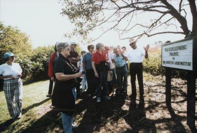 Bob Betz leading group tour of Schulenberg Prairie