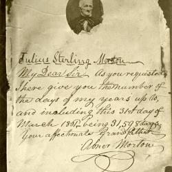 Letter to J. Sterling Morton from Abner Morton