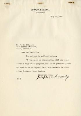 1941/07/29: Joseph M. Cudahy to Clarence E. Godshalk