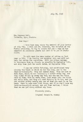 1941/07/28: Joseph M. Cudahy to Raymond Bell