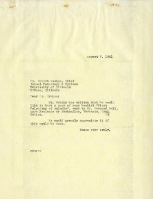 1941/08/07: Clarence E. Godshalk to Dr. Robert Graham