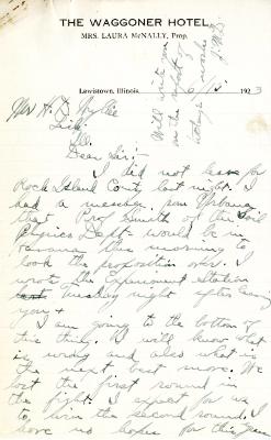 1923/06/15: John McDorman to  H. D. Wyllie