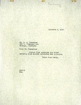 1943/11/03: Clarence E. Godshalk to D. S. Parmelee