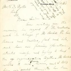 1923/05/11: John McDorman to H. D. Wyllie