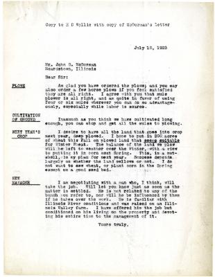 1923/07/16: Unknown sender to John D. McDorman