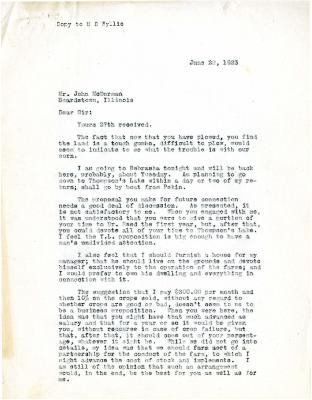1923/06/26: Unknown sender to John McDorman