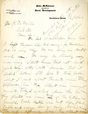 1923/06/14: John McDorman to H.D. Wyllie