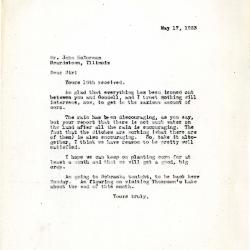 1923/05/17: Joy Morton [?] to John McDorman