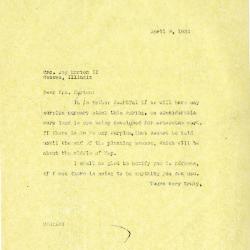 1935/04/15: Clarence Godshalk to Mrs. Joy Morton II