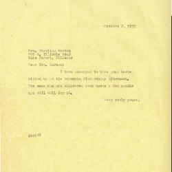 1935/10/02: Clarence Godshalk to Mrs. Sterling Morton
