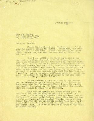 1935/01/19: Clarence Godshalk to Mrs. Joy Morton