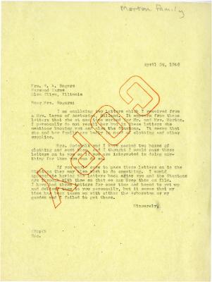 1946/04/24: Clarence Godshalk to Mrs. W. A. Rogers