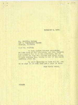 1936/11/04: C. E. Godshalk to Sterling Morton