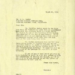 1940/03/19: Clarence E. Godshalk to M. E. Beatty, Yosemite Natural History Association