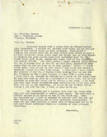 1942/09/03: Clarence E. Godshalk to Sterling Morton
