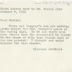 1941/01/08: Clarence E. Godshalk to Marion Gray