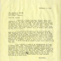1941/02/11: Clarence E. Godshalk to Joseph M. Cudahy