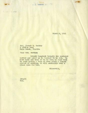 1941/03/06: Clarence E. Godshalk to Jean M. Cudahy